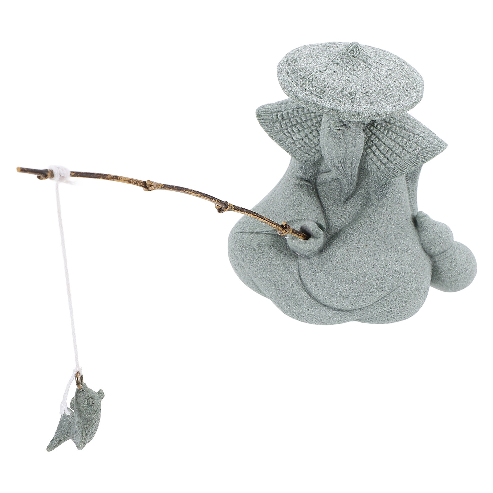 Mini Fisherman Statue Resin El - Mini Bonsai Zen Garden recension och pris