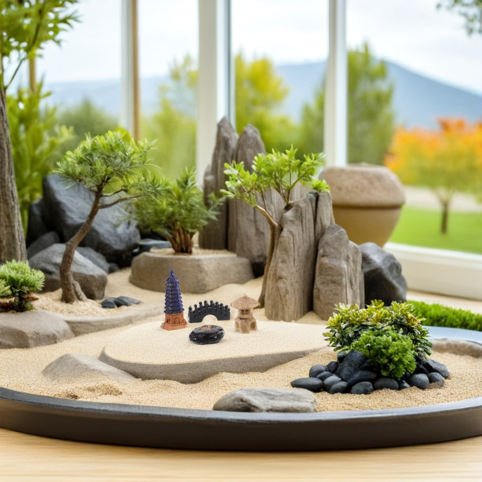 4Pcs Mini Japanese Pagoda Stat - Mini Bonsai Zen Garden recension och pris