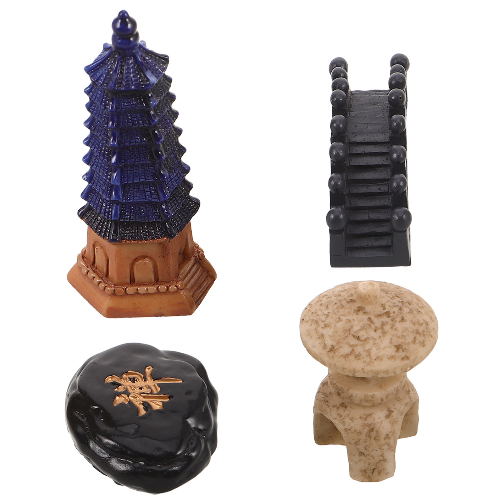 4Pcs Mini Japanese Pagoda Stat - Mini Bonsai Zen Garden recension och pris