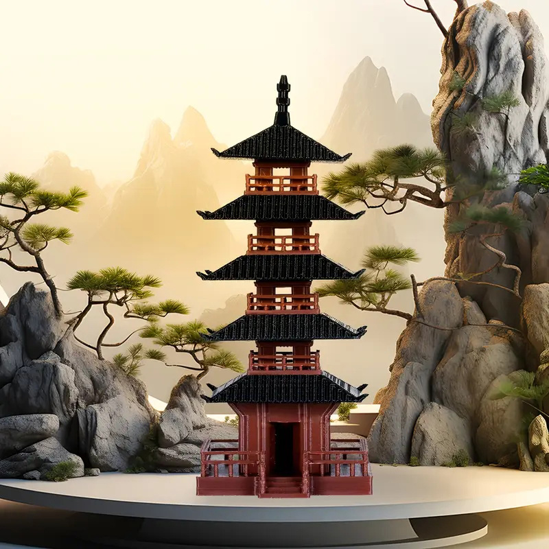 1Pcs Mini Pagoda Statue Chines - Mini Bonsai Zen Garden recension och pris