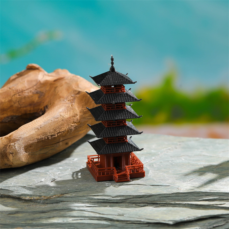 🛒1Pc Mini Pagoda Statue Chines - Mini Bonsai Zen Garden recension och pris