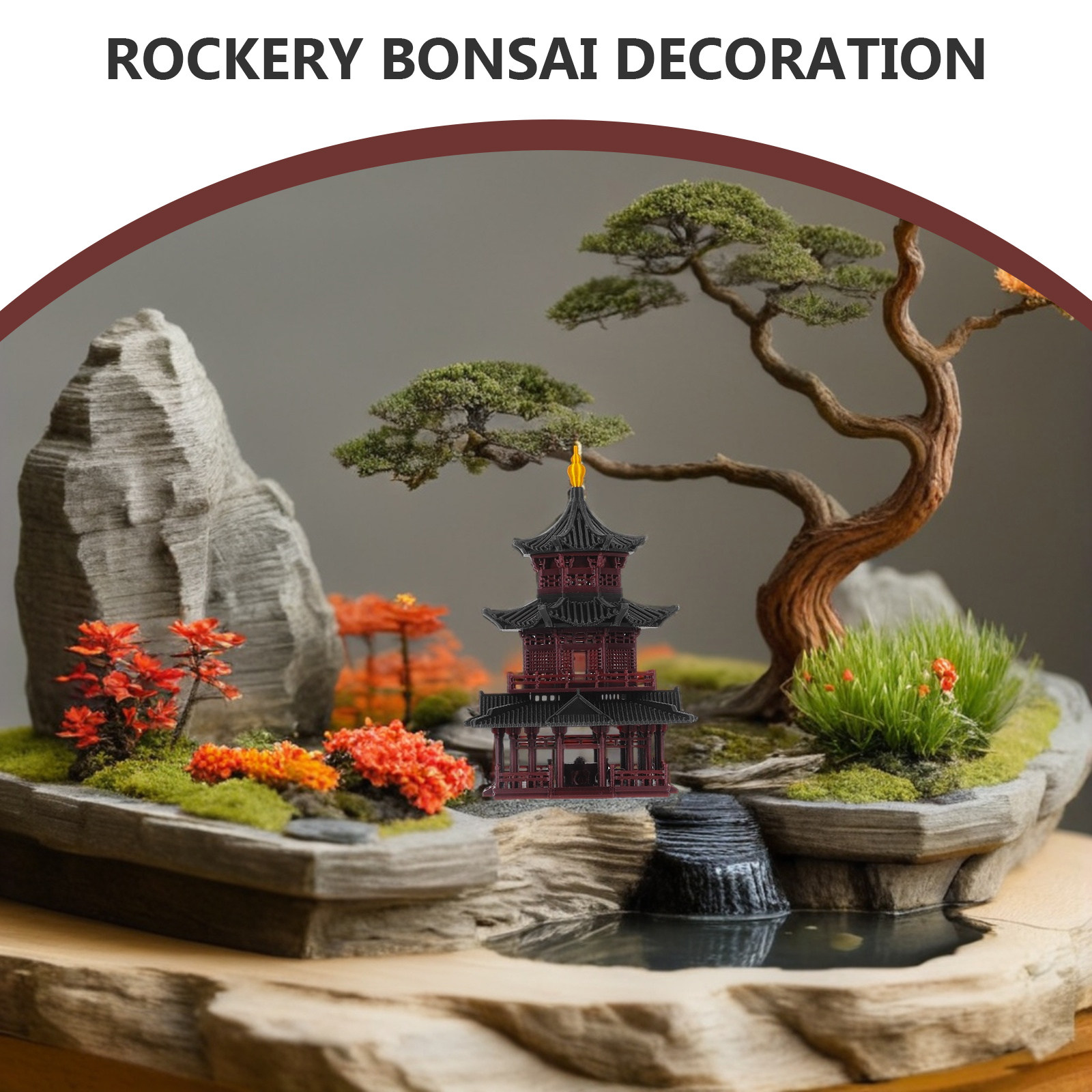 Handmade Asian Zen Pagoda Scul - Mini Bonsai Zen Garden recension och pris